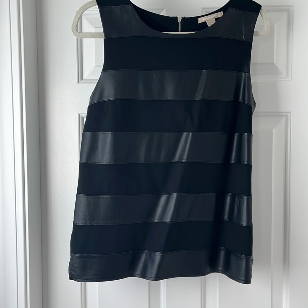 Ponte and faux leather top